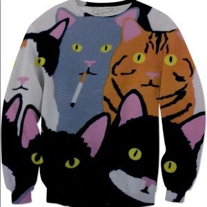 Weird Cats smoking sweatshirt
